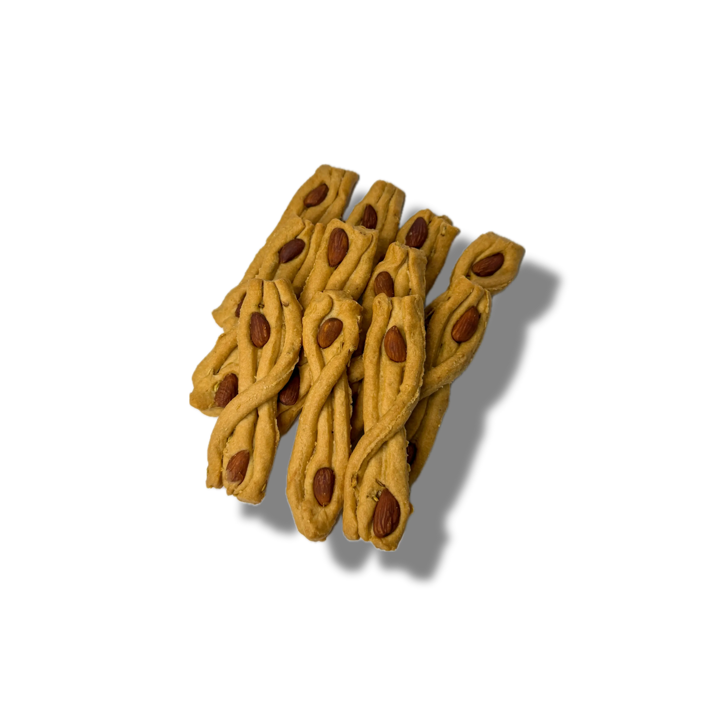 Treccine artigianali all'olio extra vergine di oliva con mandorle, vino rosso e finocchietto