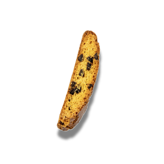 Cantuccini artigianali con gocce di cioccolato fondente e arancia